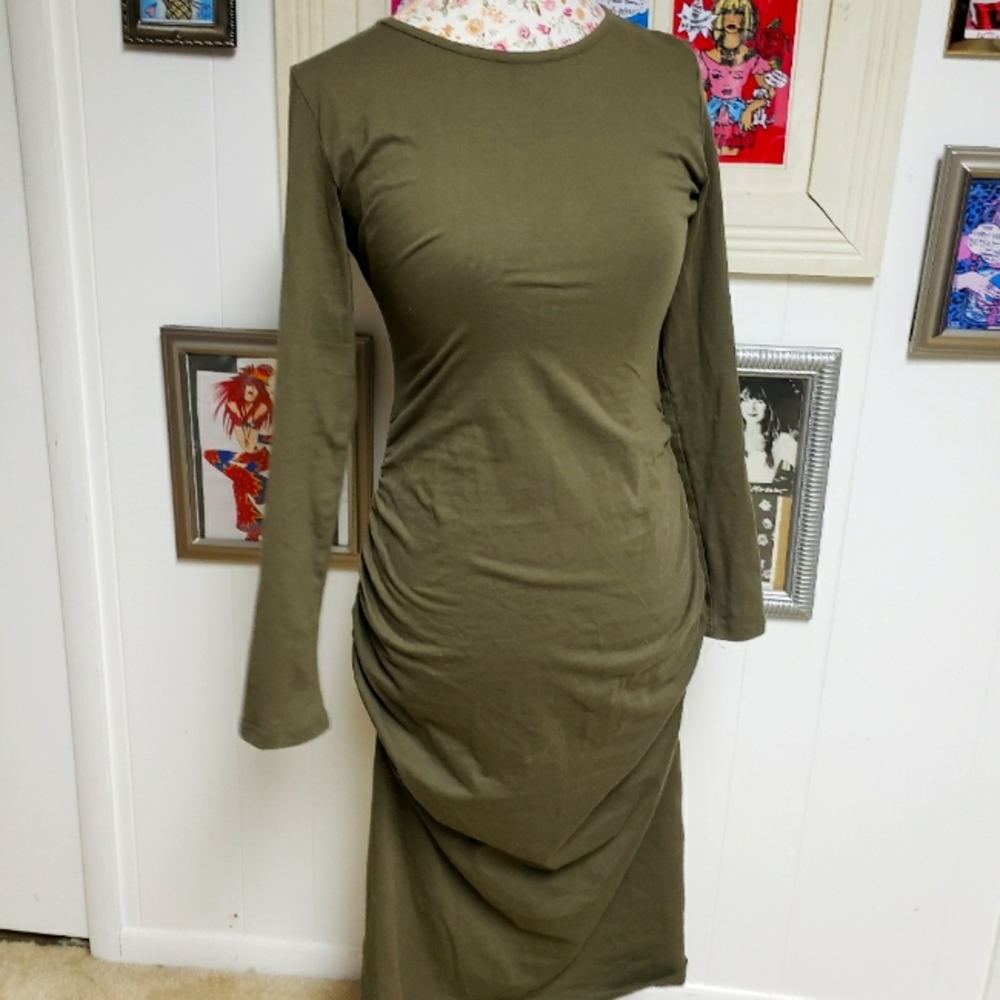 Missufe ruched bodycon dress